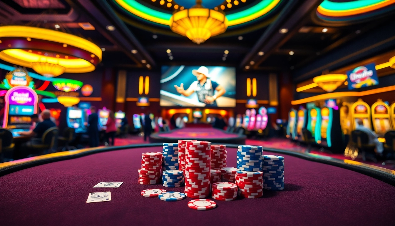 Experience thrilling casino action with https://tylekeouytin.com/ showcasing poker chips and vibrant roulette tables.
